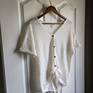 Waffle knit tee shirt